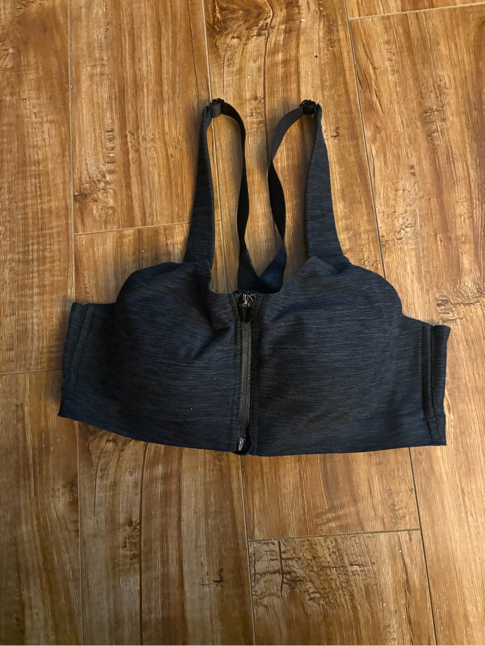 Victoria's Secret Dark Charcoal Front-Zip Sports Bra